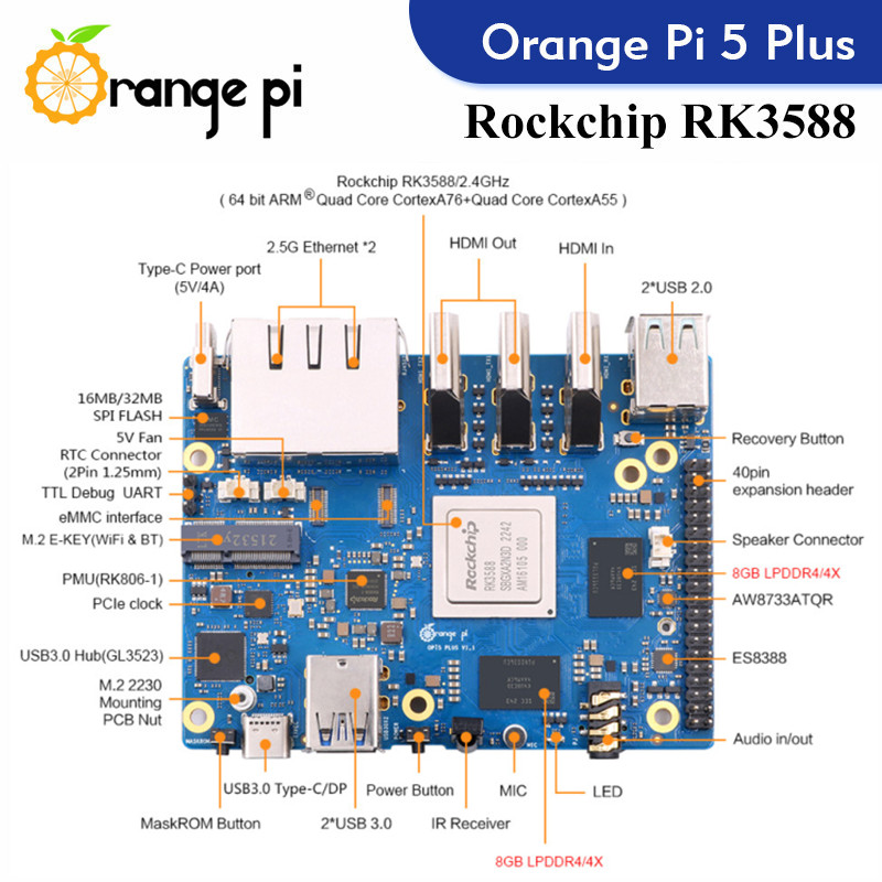 Orange Pi 5 Plus-Carte de déve - Orange Pi 5 Plus 32Gb avis et prix